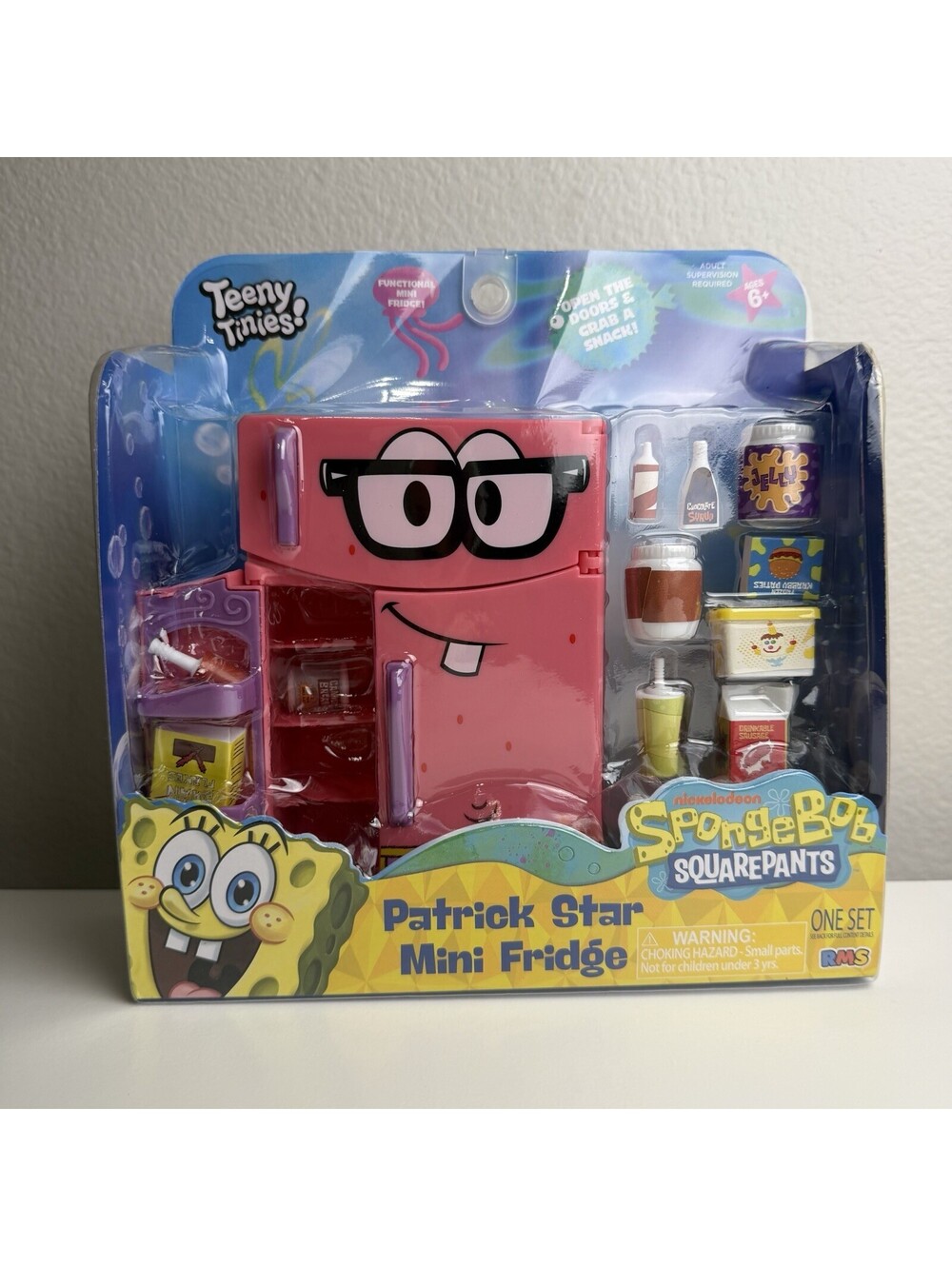 SpongeBob SquarePants Patrick Star Mini Fridge Playset 16 Mini Foods New In Box